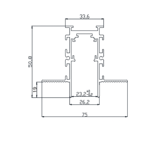 Straight Buil-in (recessed) Track TRM-NX-CX-A